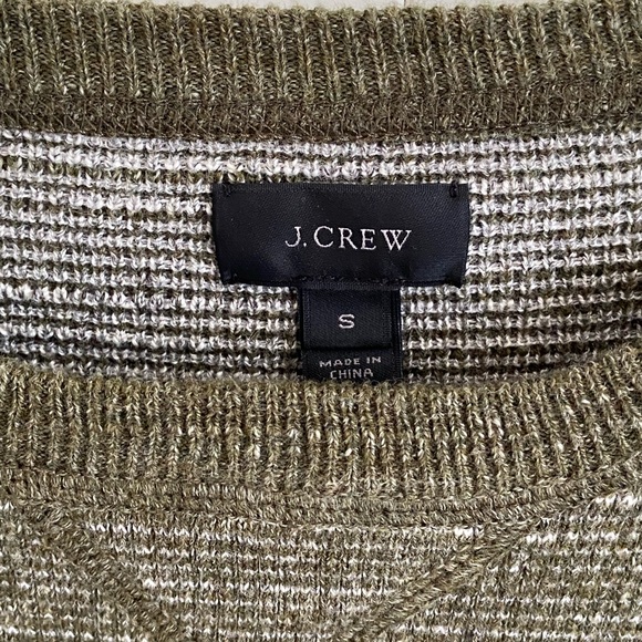 J Crew: Green, small crew neck sweater. - Picture 2 of 3